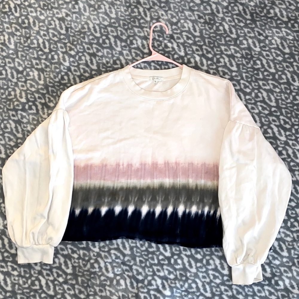Cropped sweater,XL,white with tie dye bottom, brand is Z-supply